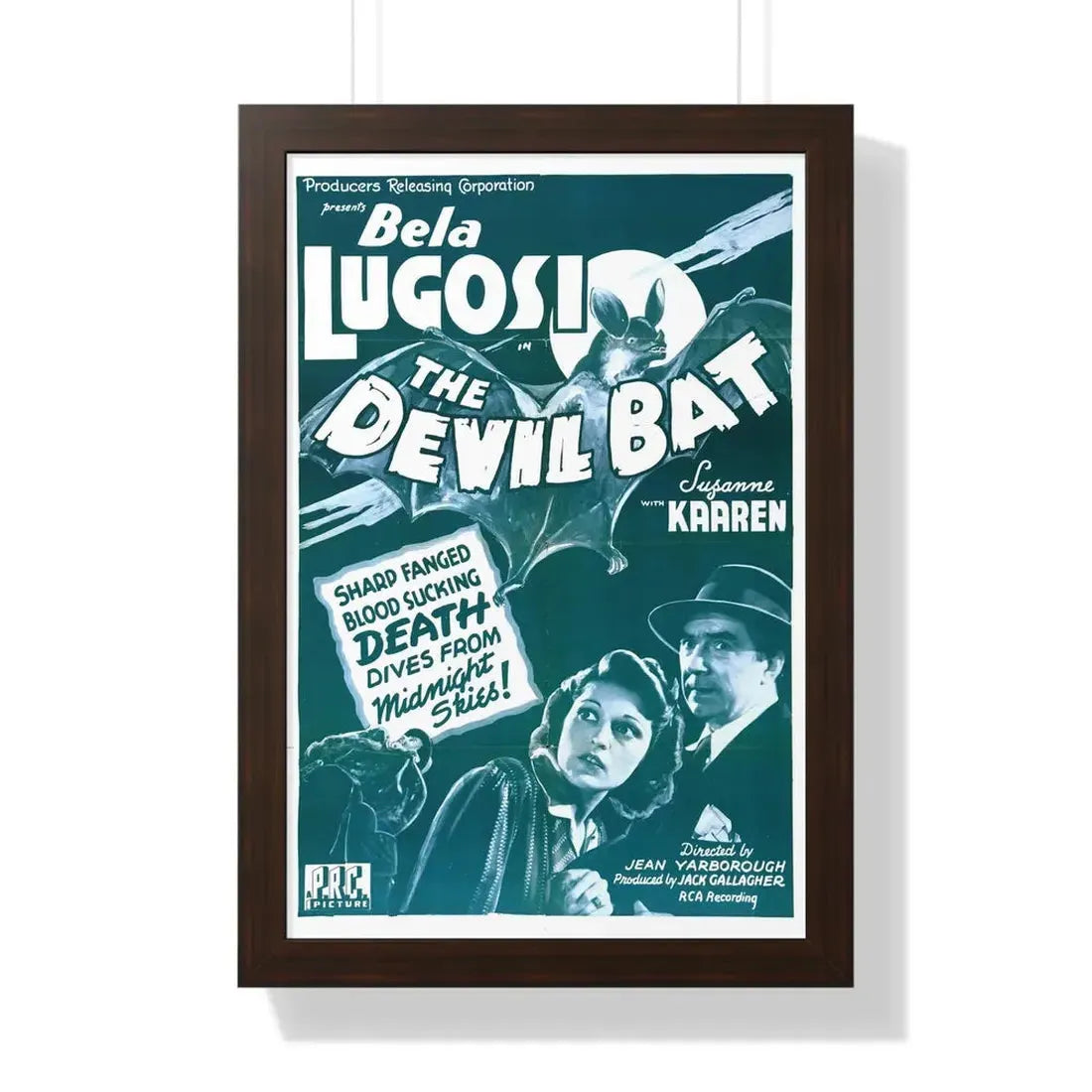 THE DEVIL BAT (2) 1940 - Framed Movie Poster 16″ x 24″ Walnut - The Sticker Space