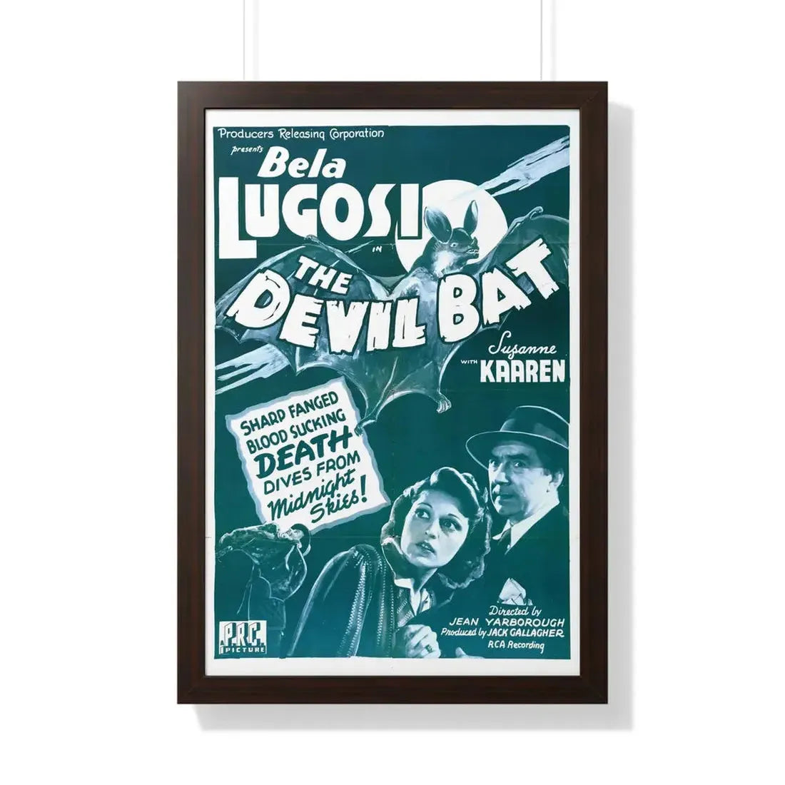 THE DEVIL BAT (2) 1940 - Framed Movie Poster 20" x 30" Walnut - The Sticker Space