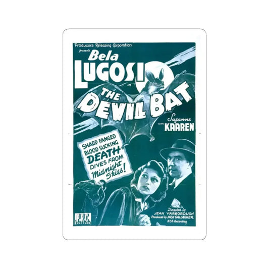 THE DEVIL BAT (2) 1940 Movie Poster - STICKER Vinyl Kiss-Cut Decal 2 Inch White - The Sticker Space