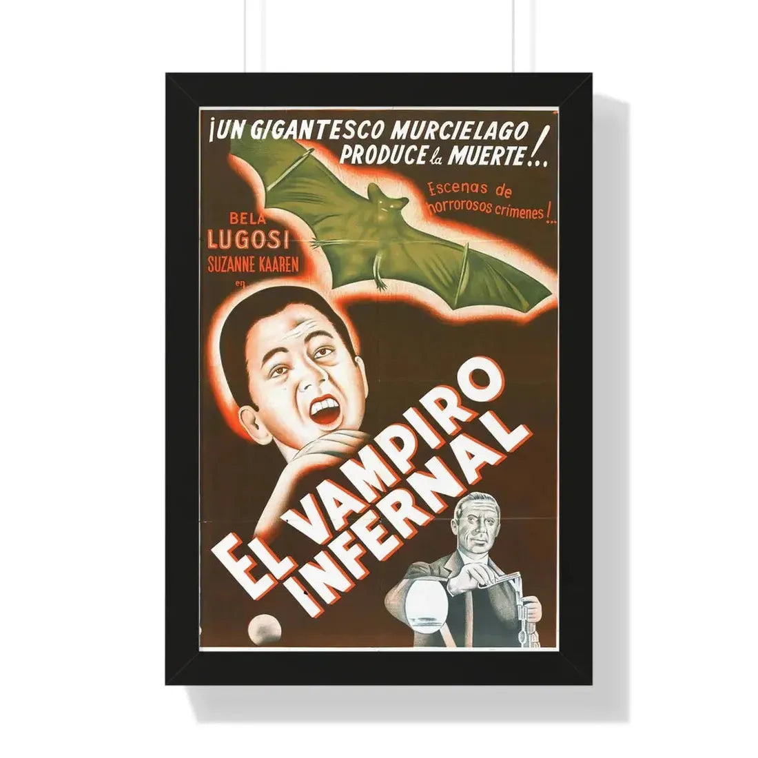 THE DEVIL BAT (SPANISH) 1940 - Framed Movie Poster 16″ x 24″ Black - The Sticker Space