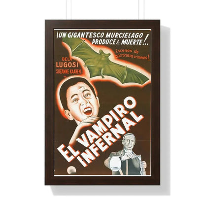 THE DEVIL BAT (SPANISH) 1940 - Framed Movie Poster 16″ x 24″ Walnut - The Sticker Space