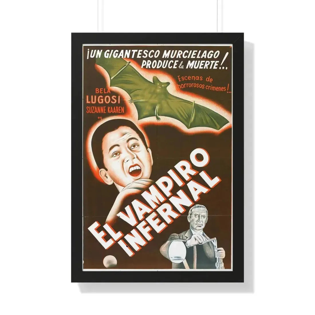 THE DEVIL BAT (SPANISH) 1940 - Framed Movie Poster 20" x 30" Black - The Sticker Space