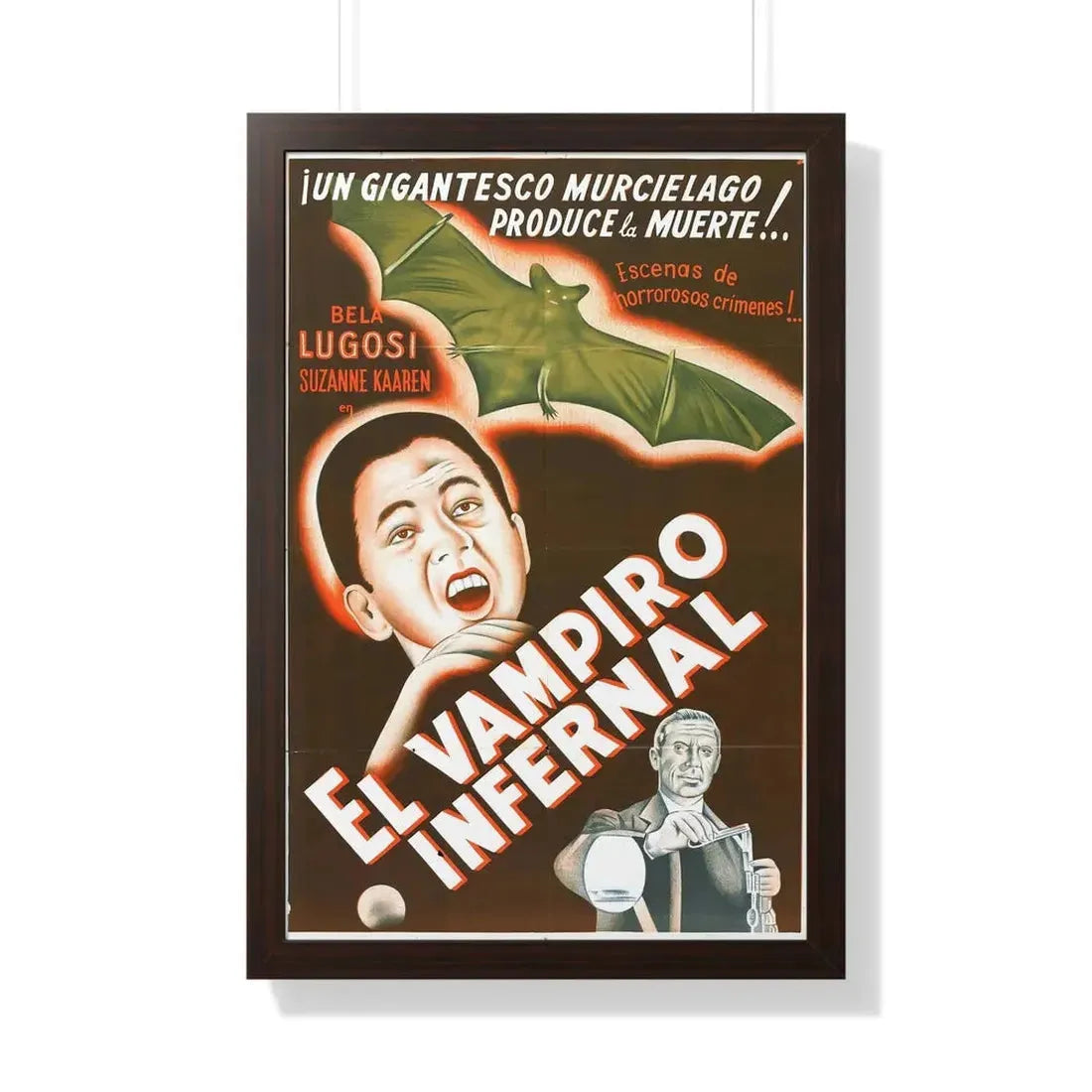 THE DEVIL BAT (SPANISH) 1940 - Framed Movie Poster 20" x 30" Walnut - The Sticker Space