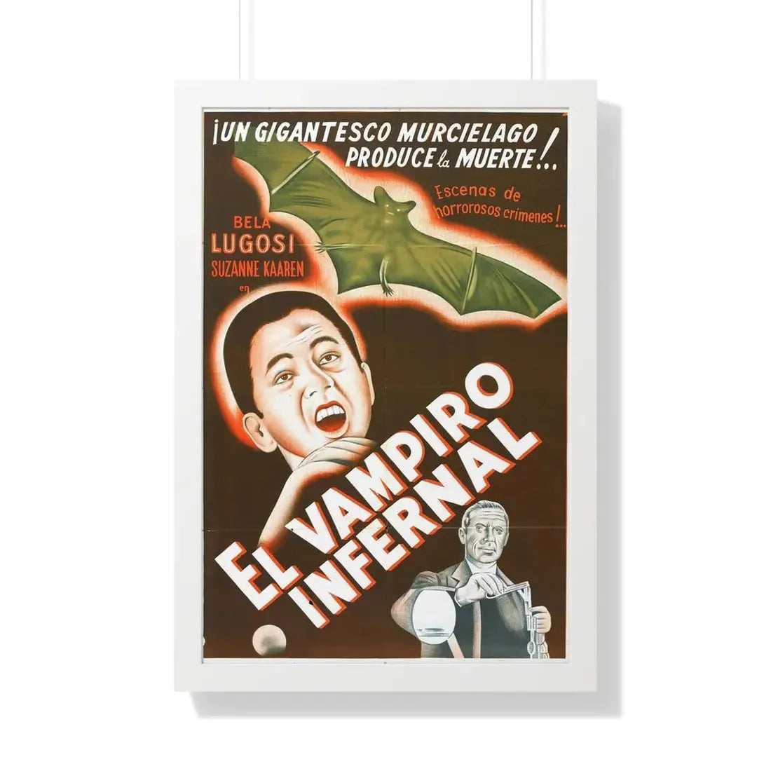 THE DEVIL BAT (SPANISH) 1940 - Framed Movie Poster 20" x 30" White - The Sticker Space
