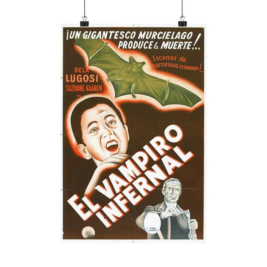 THE DEVIL BAT (SPANISH) 1940 - Paper Movie Poster 12″ x 18″ Matte - The Sticker Space