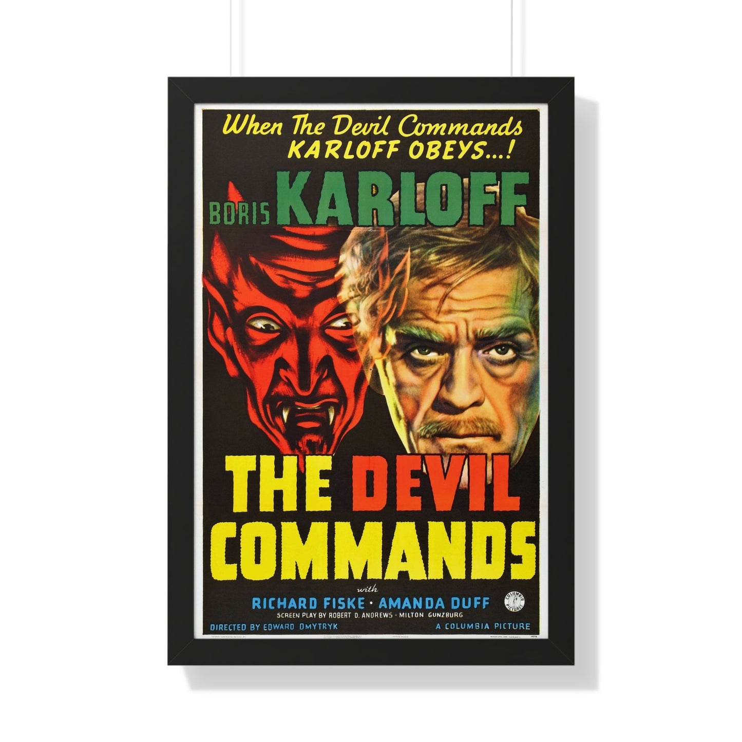 THE DEVIL COMMANDS 1941 - Framed Movie Poster-20" x 30"-The Sticker Space