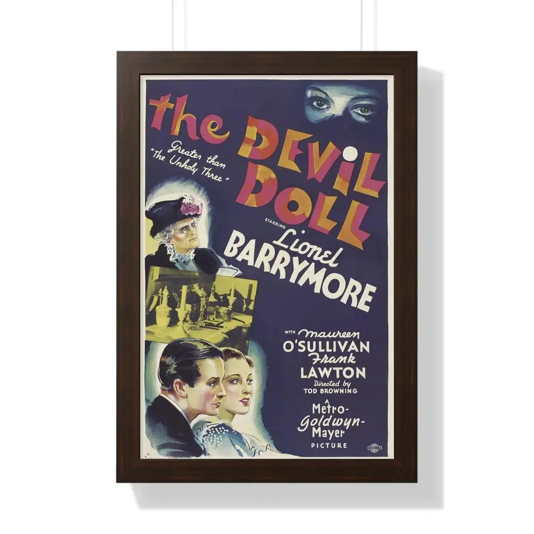 THE DEVIL DOLL 1936 - Framed Movie Poster 16″ x 24″ Walnut - The Sticker Space
