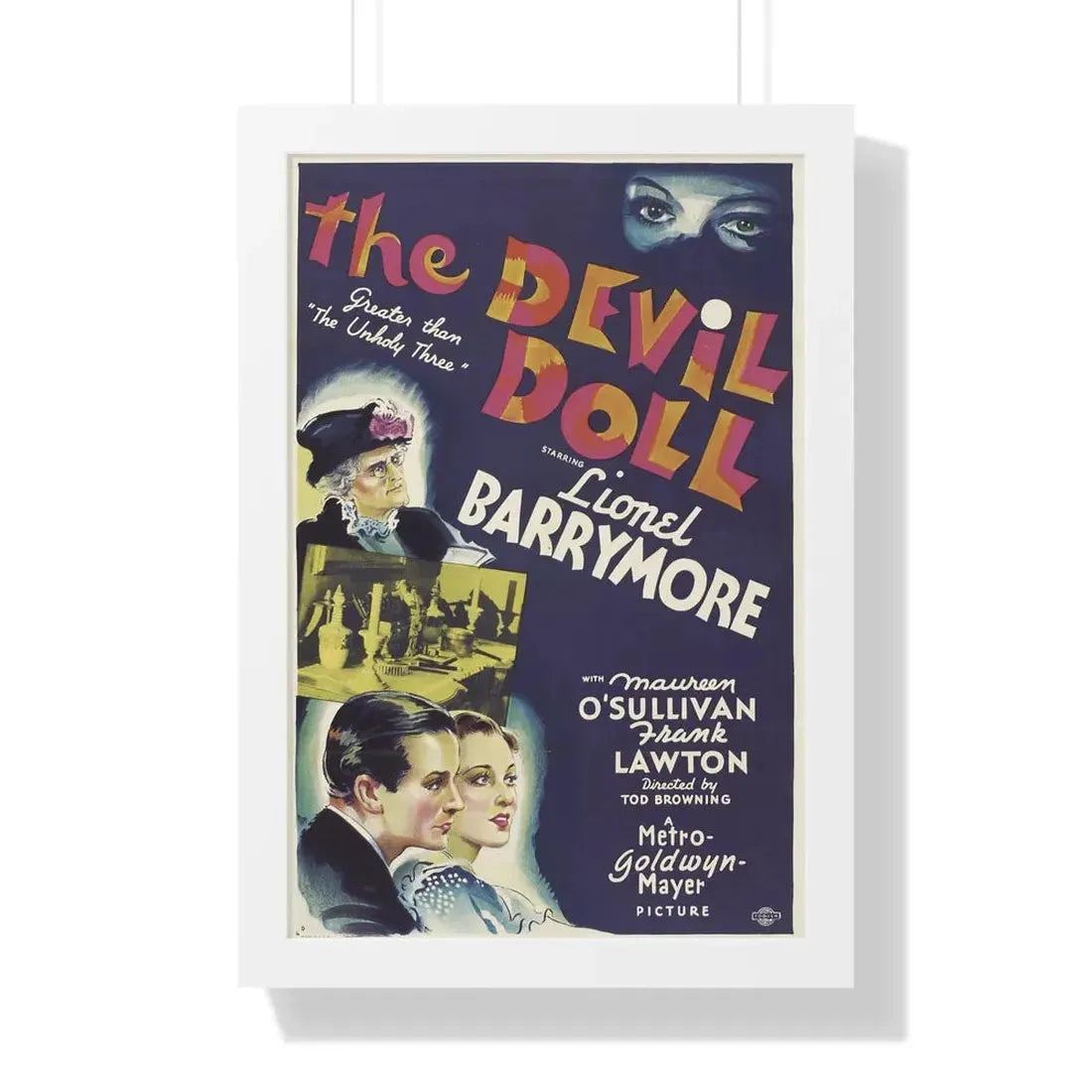 THE DEVIL DOLL 1936 - Framed Movie Poster 16″ x 24″ White - The Sticker Space