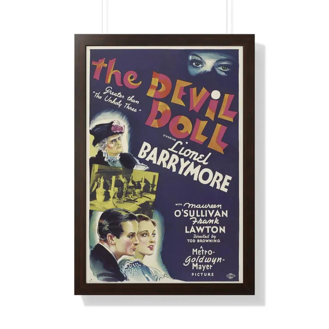 THE DEVIL DOLL 1936 - Framed Movie Poster 20" x 30" Walnut - The Sticker Space