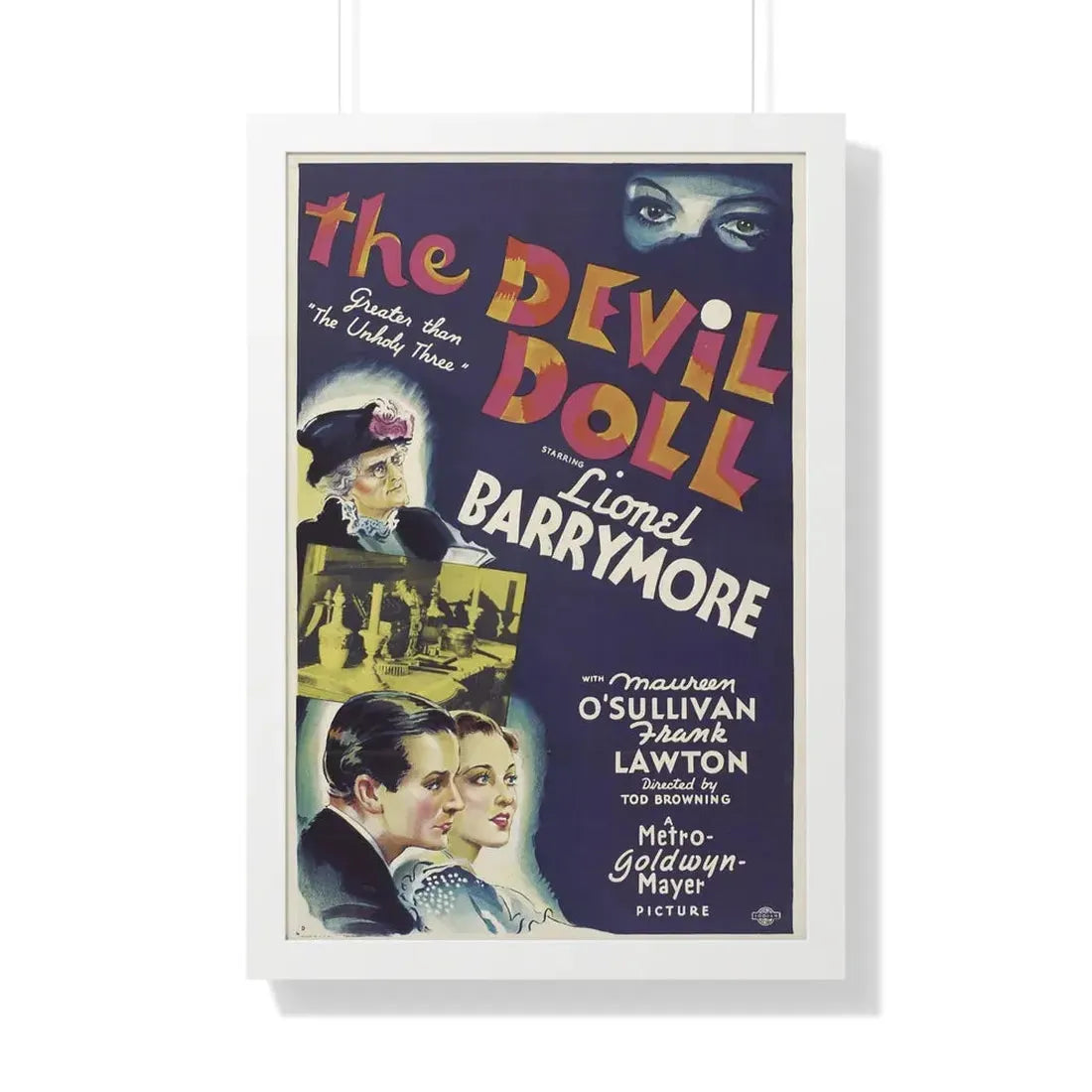 THE DEVIL DOLL 1936 - Framed Movie Poster 20" x 30" White - The Sticker Space
