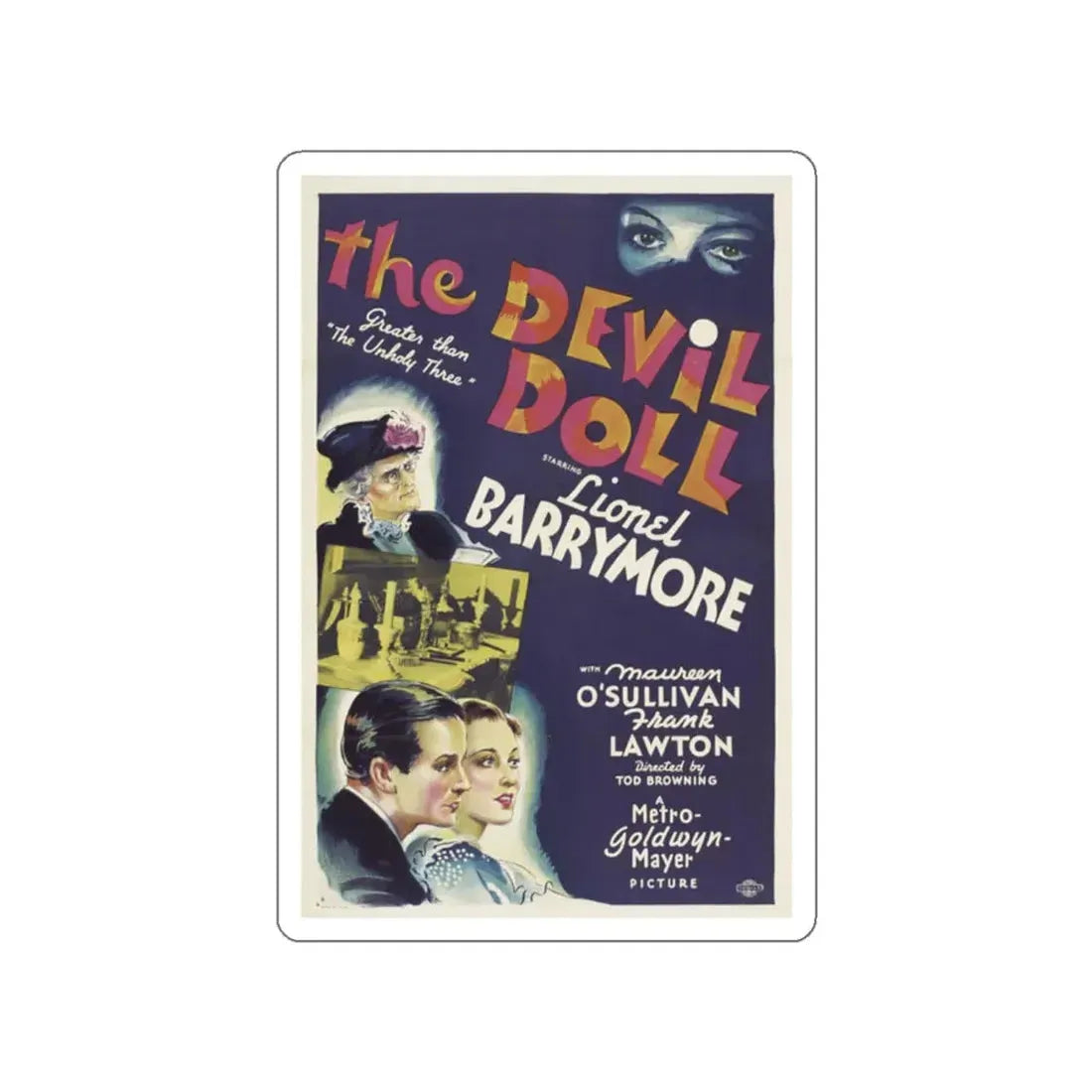 THE DEVIL DOLL 1936 Movie Poster STICKER Vinyl Die-Cut Decal 2 Inch - The Sticker Space