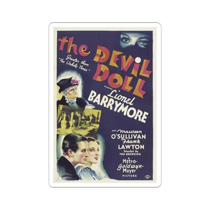 THE DEVIL DOLL 1936 Movie Poster - STICKER Vinyl Kiss-Cut Decal 4 Inch White - The Sticker Space