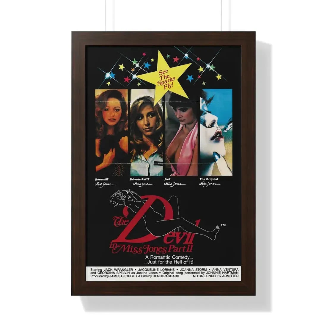 THE DEVIL IN MISS JONES II 1982 - Framed Movie Poster 16″ x 24″ Walnut - The Sticker Space