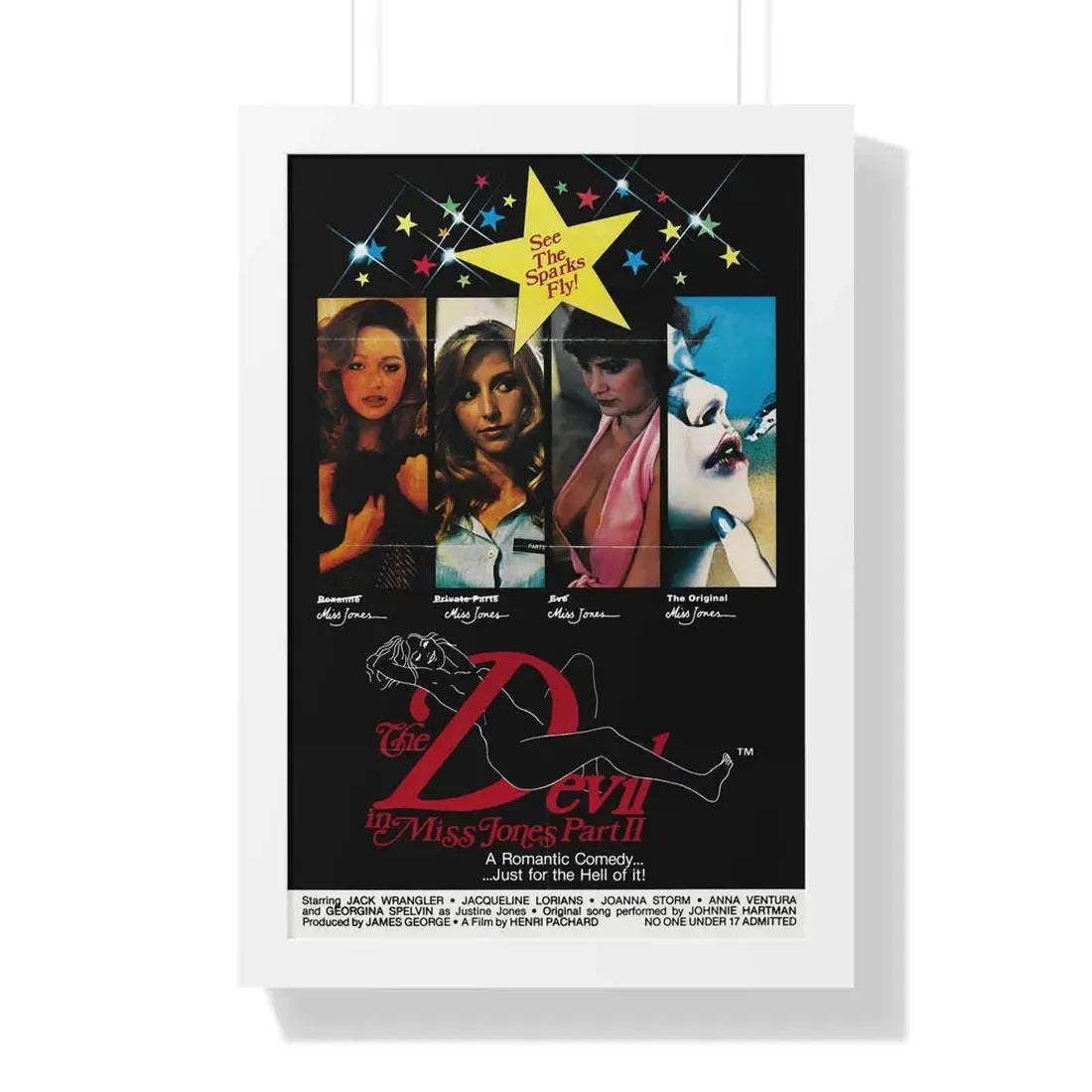THE DEVIL IN MISS JONES II 1982 - Framed Movie Poster 16″ x 24″ White - The Sticker Space