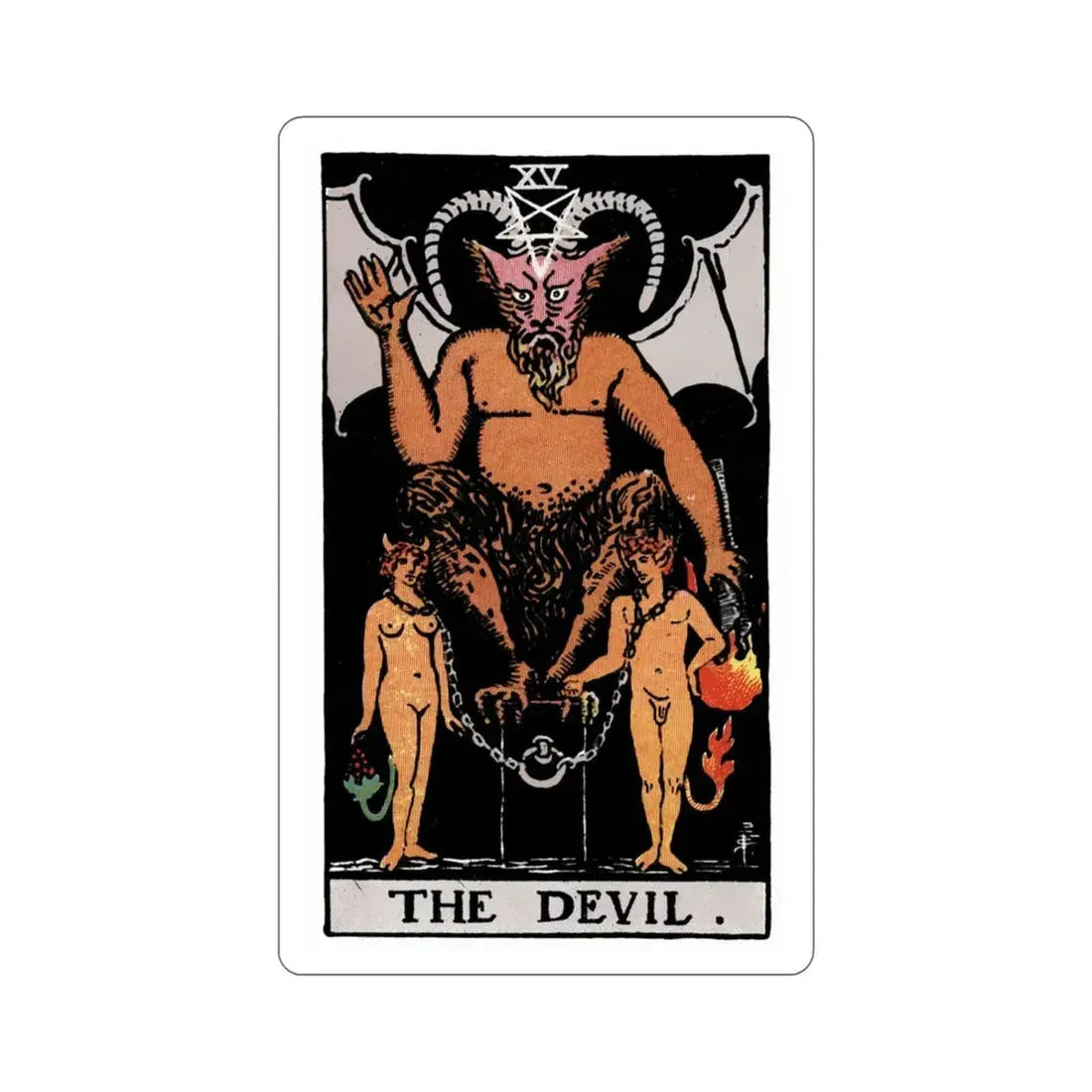 The Devil (Rider Waite Tarot Deck) STICKER Vinyl Die-Cut Decal 3 Inch - The Sticker Space