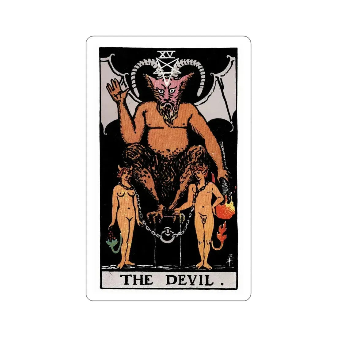 The Devil (Rider Waite Tarot Deck) STICKER Vinyl Die-Cut Decal 5 Inch - The Sticker Space