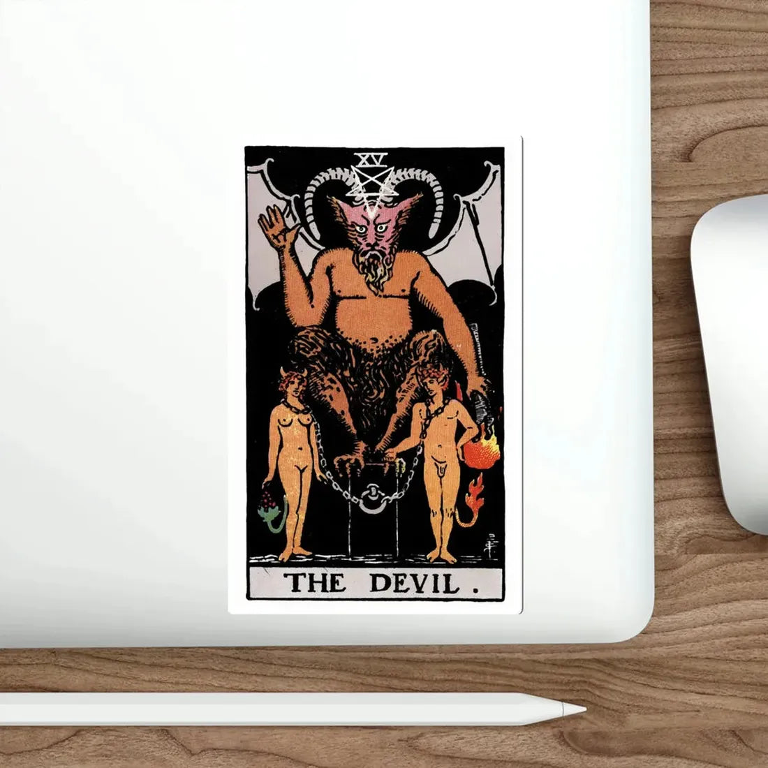 The Devil (Rider Waite Tarot Deck) STICKER Vinyl Die-Cut Decal - The Sticker Space