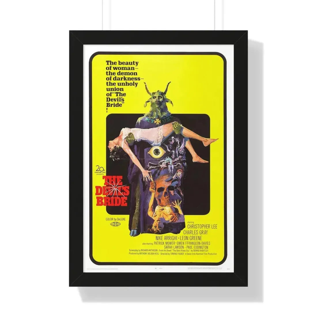 THE DEVIL'S BRIDE (THE DEVIL RIDES OUT) 1968 - Framed Movie Poster 16″ x 24″ Black - The Sticker Space