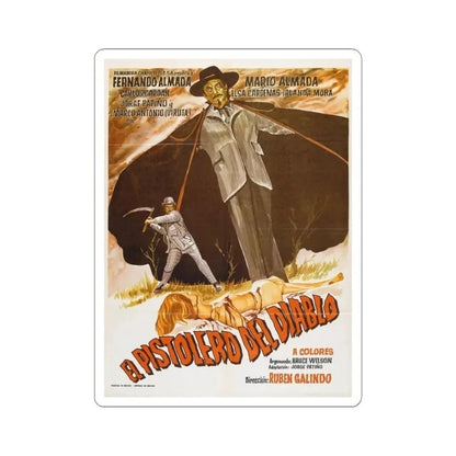 THE DEVIL'S GUNMAN 1974 Movie Poster - STICKER Vinyl Kiss-Cut Decal 3 Inch White - The Sticker Space