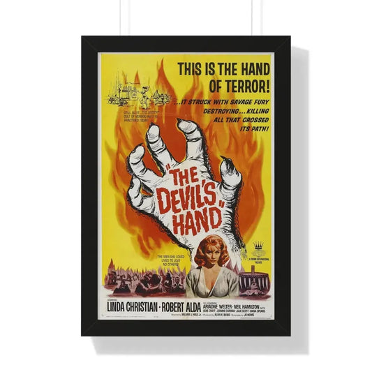 THE DEVIL'S HAND 1961 - Framed Movie Poster 16″ x 24″ Black - The Sticker Space