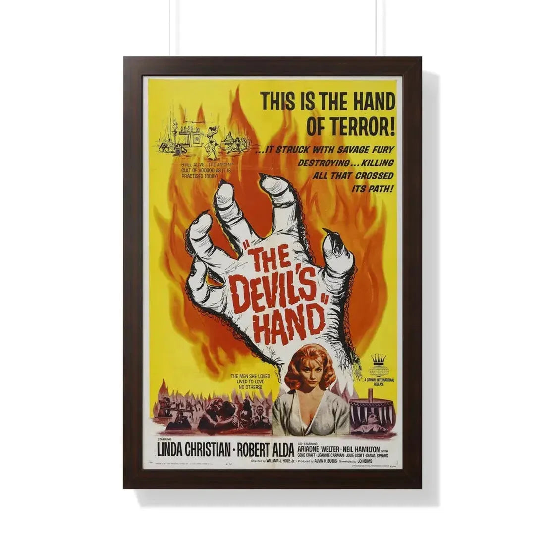 THE DEVIL'S HAND 1961 - Framed Movie Poster 20" x 30" Walnut - The Sticker Space
