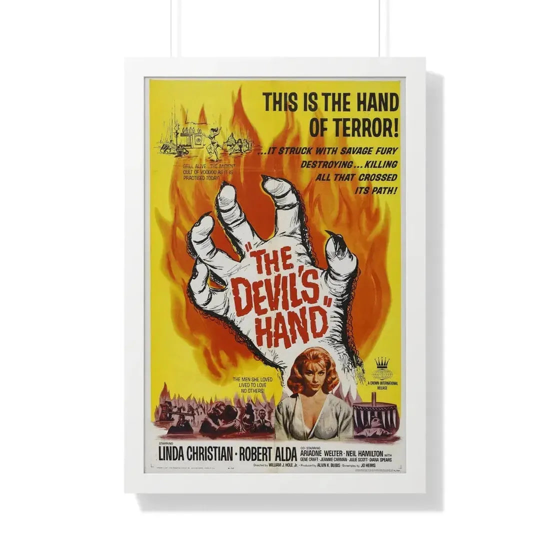 THE DEVIL'S HAND 1961 - Framed Movie Poster 20" x 30" White - The Sticker Space