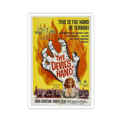 THE DEVIL'S HAND 1961 Movie Poster - STICKER Vinyl Kiss-Cut Decal 3 Inch White - The Sticker Space