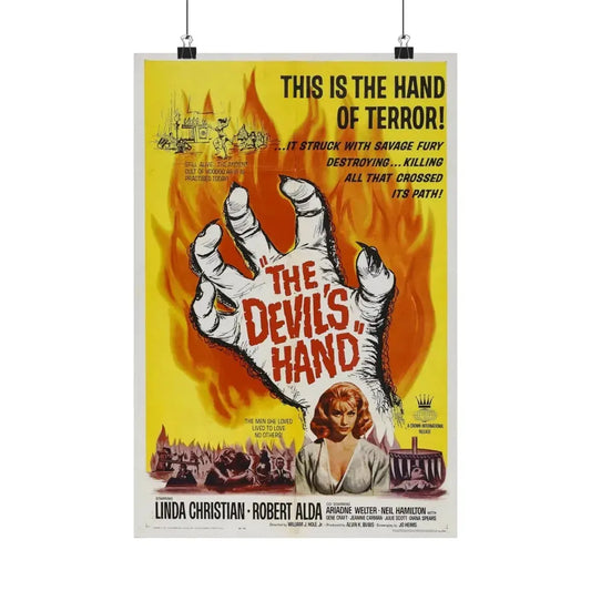 THE DEVIL'S HAND 1961 - Paper Movie Poster 12″ x 18″ Matte - The Sticker Space