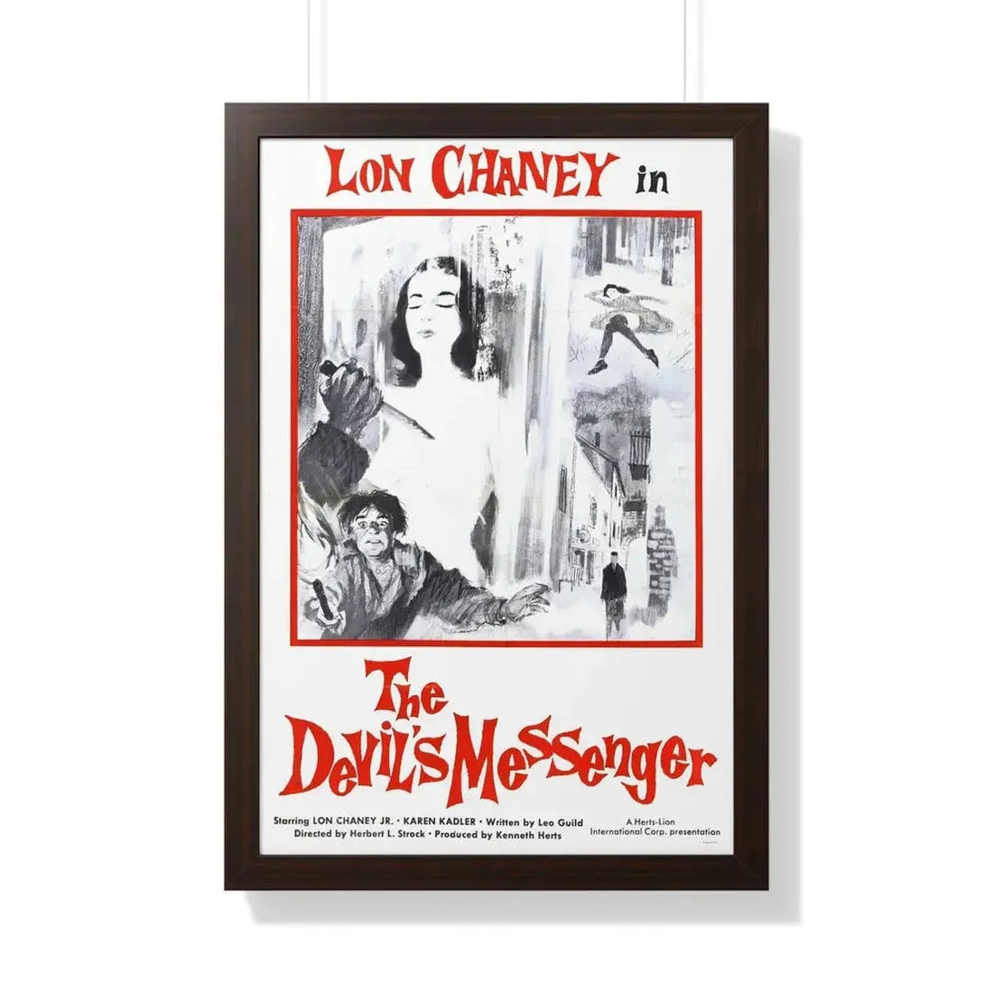 THE DEVIL'S MESSENGER 1961 - Framed Movie Poster 20" x 30" Walnut - The Sticker Space
