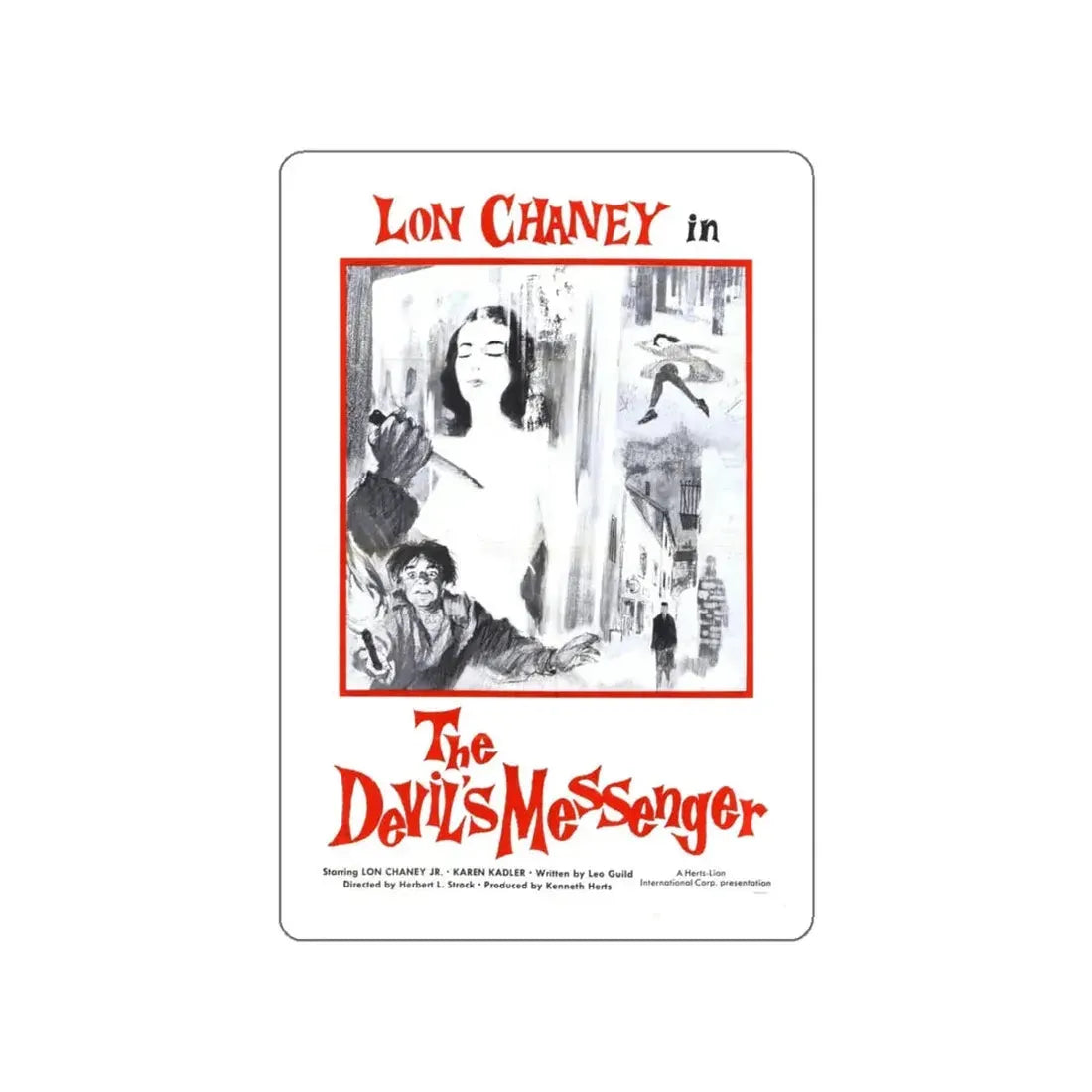 THE DEVIL'S MESSENGER 1961 Movie Poster STICKER Vinyl Die-Cut Decal 5 Inch - The Sticker Space