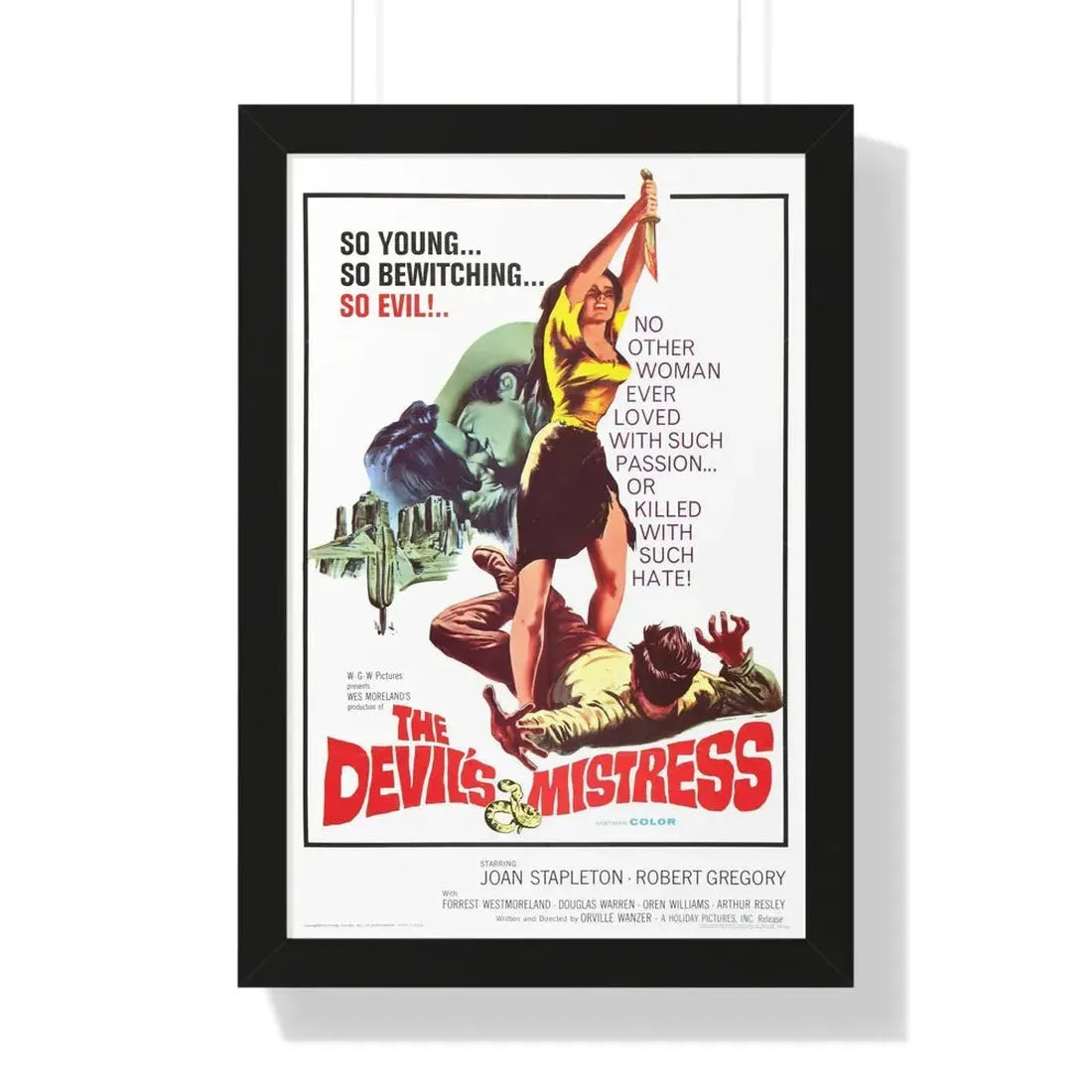 THE DEVIL'S MISTRESS 1965 - Framed Movie Poster 16″ x 24″ Black - The Sticker Space