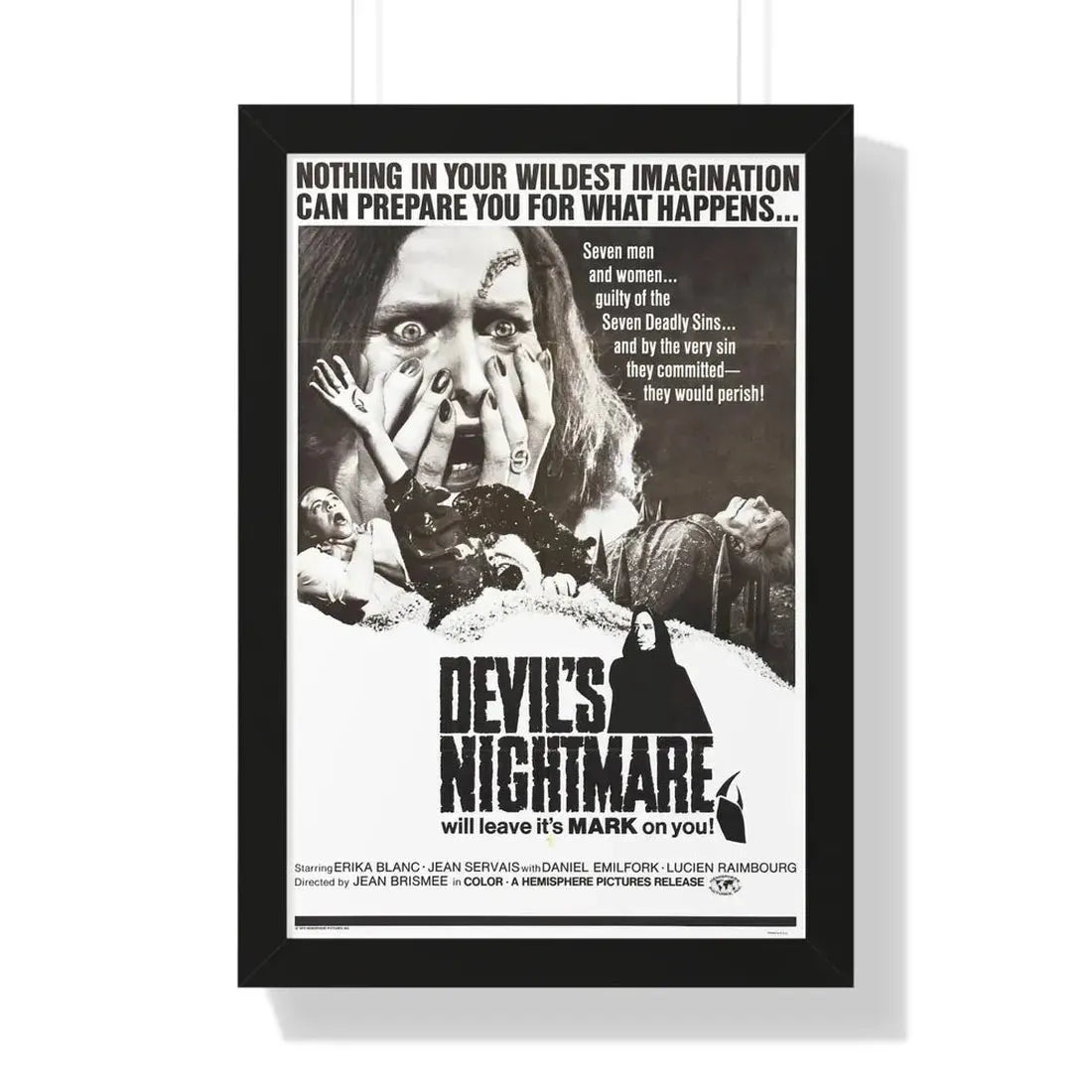 THE DEVIL'S NIGHTMARE 1971 - Framed Movie Poster 16″ x 24″ Black - The Sticker Space
