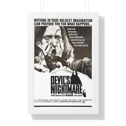 THE DEVIL'S NIGHTMARE 1971 - Framed Movie Poster 16″ x 24″ White - The Sticker Space
