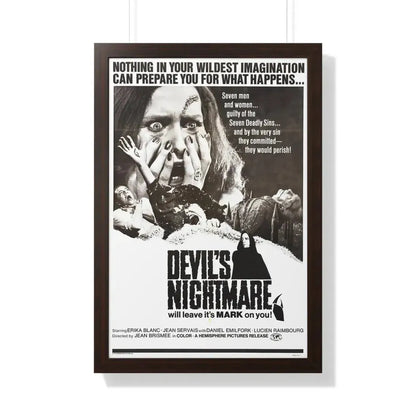 THE DEVIL'S NIGHTMARE 1971 - Framed Movie Poster 20" x 30" Walnut - The Sticker Space