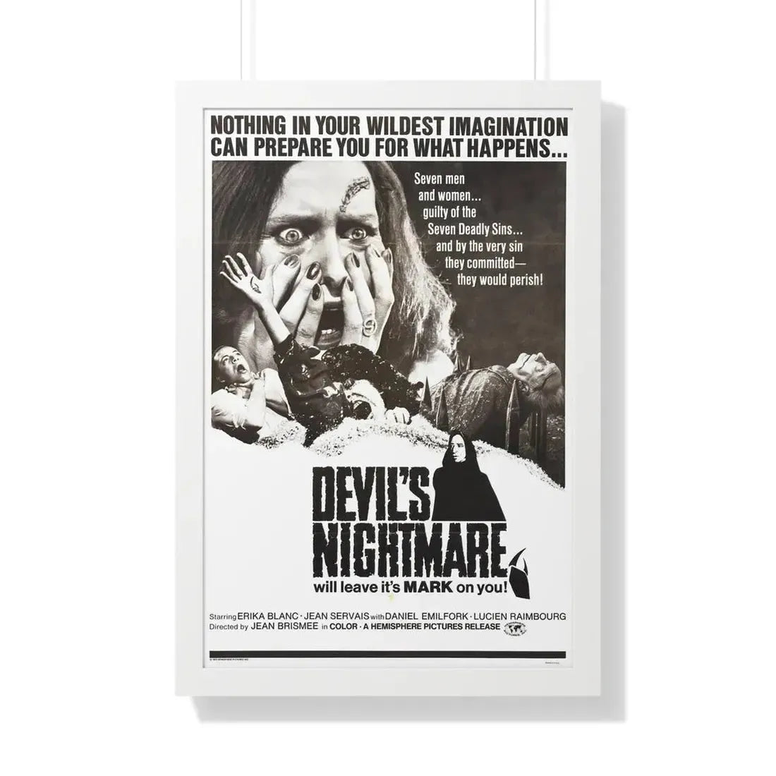 THE DEVIL'S NIGHTMARE 1971 - Framed Movie Poster 20" x 30" White - The Sticker Space