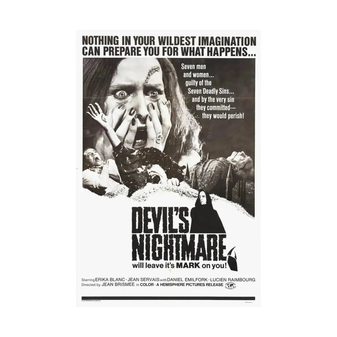 THE DEVIL'S NIGHTMARE 1971 - Paper Movie Poster - The Sticker Space