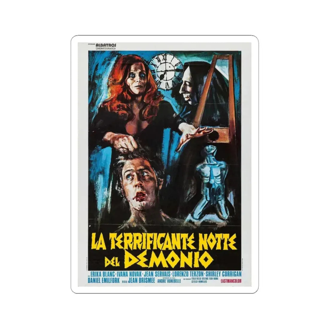 THE DEVIL'S NIGHTMARE (ITALIAN) 1971 Movie Poster - STICKER Vinyl Kiss-Cut Decal 3 Inch White - The Sticker Space