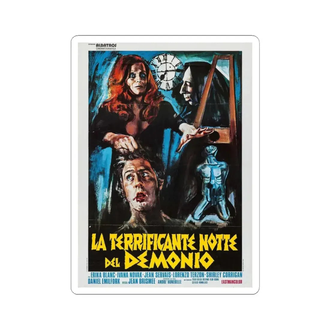 THE DEVIL'S NIGHTMARE (ITALIAN) 1971 Movie Poster - STICKER Vinyl Kiss-Cut Decal 6 Inch White - The Sticker Space