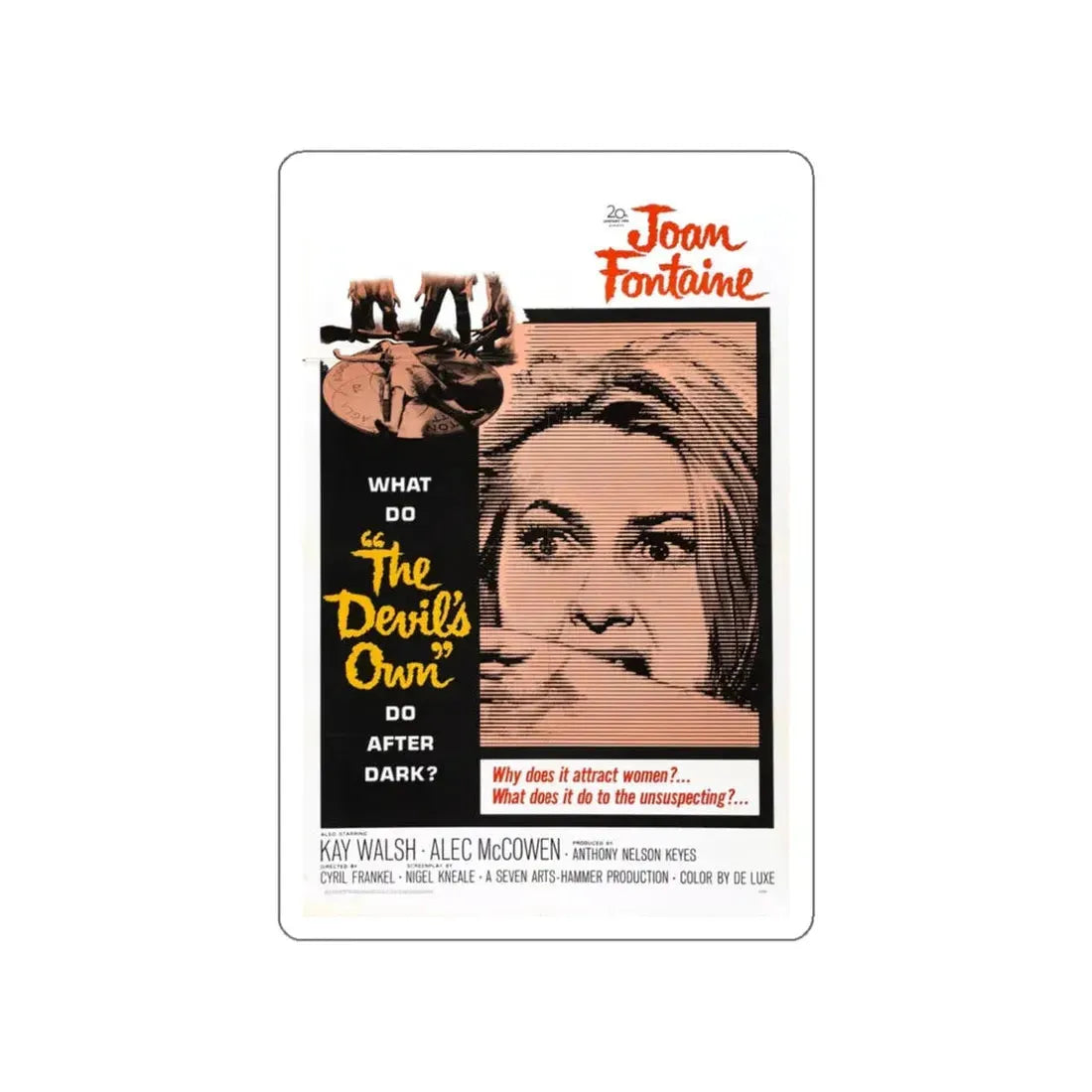 THE DEVIL'S OWN 1966 Movie Poster STICKER Vinyl Die-Cut Decal 3 Inch - The Sticker Space