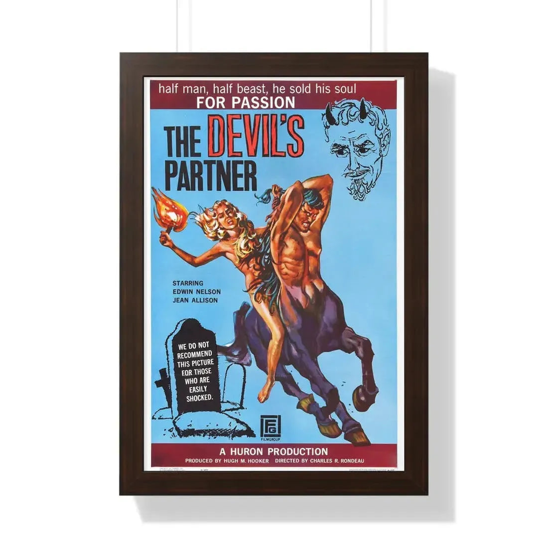 THE DEVIL'S PARTNER 1960 - Framed Movie Poster 16″ x 24″ Walnut - The Sticker Space