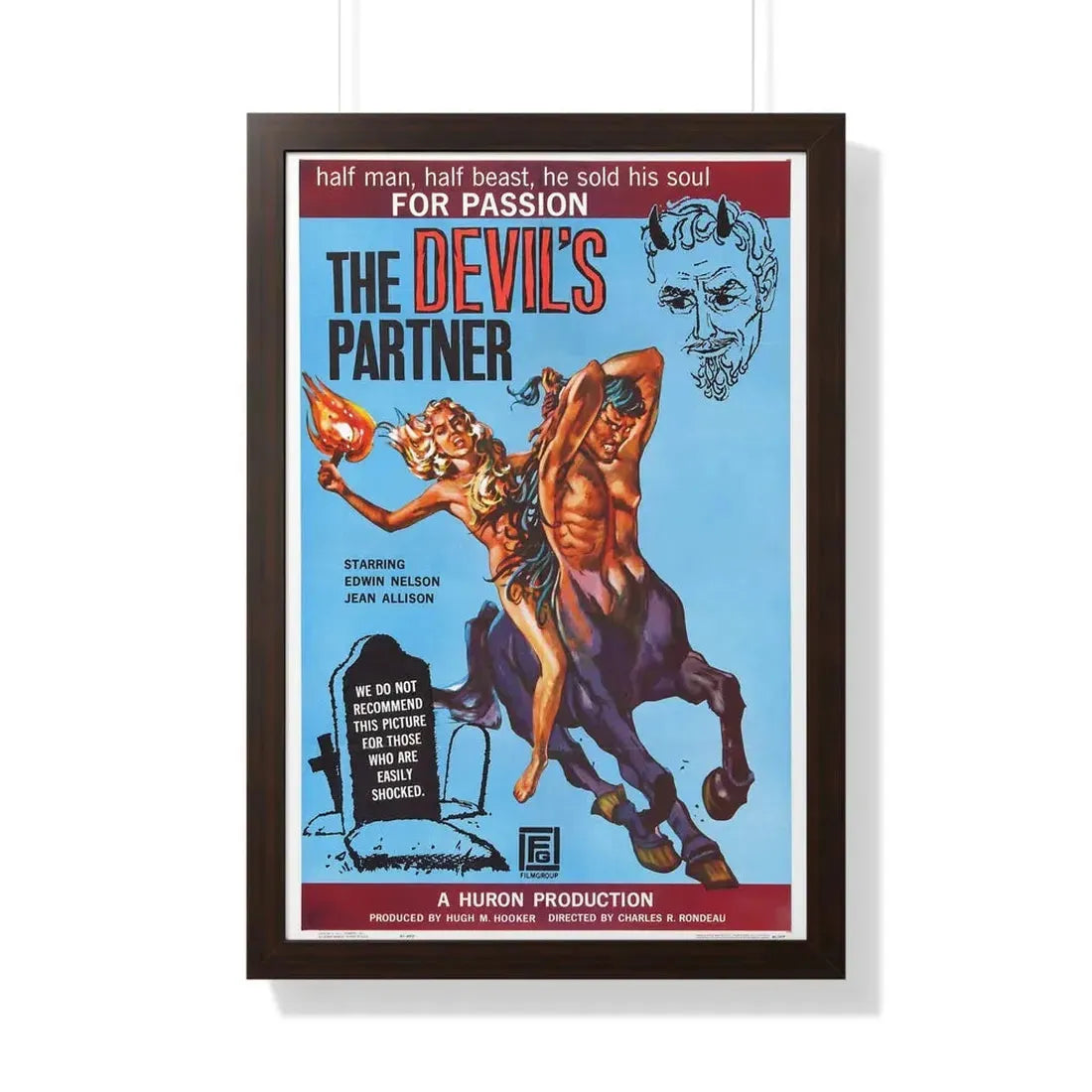 THE DEVIL'S PARTNER 1960 - Framed Movie Poster 20" x 30" Walnut - The Sticker Space