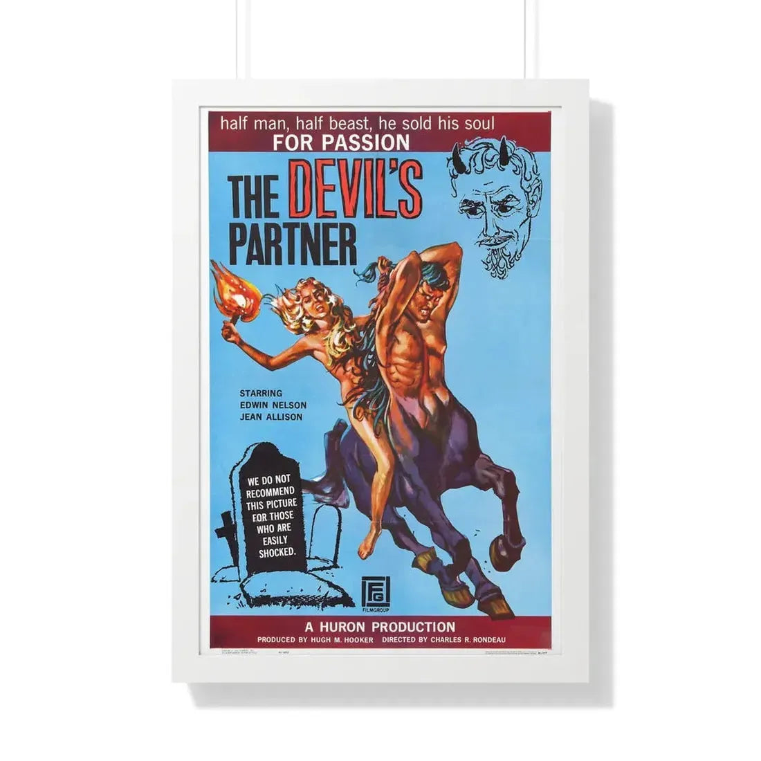 THE DEVIL'S PARTNER 1960 - Framed Movie Poster 20" x 30" White - The Sticker Space
