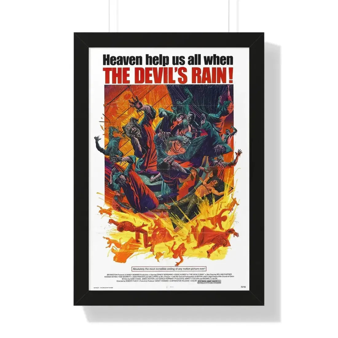 THE DEVIL'S RAIN 1975 - Framed Movie Poster 16″ x 24″ Black - The Sticker Space