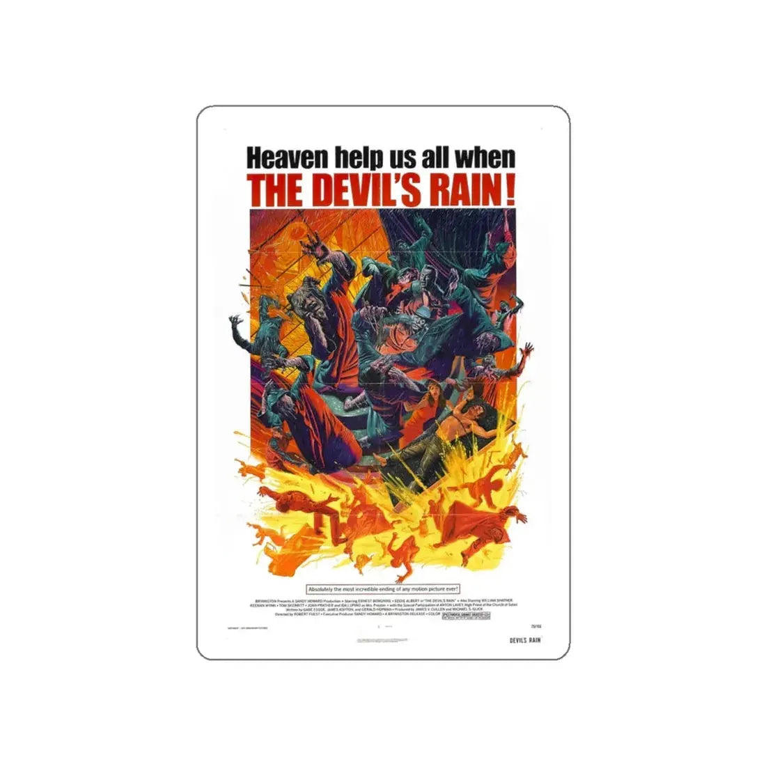 THE DEVIL'S RAIN 1975 Movie Poster STICKER Vinyl Die-Cut Decal 4 Inch - The Sticker Space