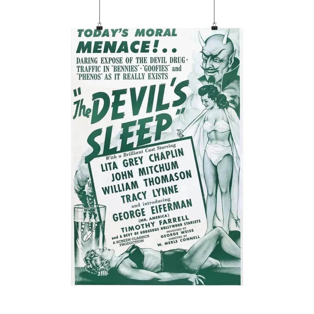 THE DEVIL'S SLEEP 1949 - Paper Movie Poster 20″ x 30″ Matte - The Sticker Space