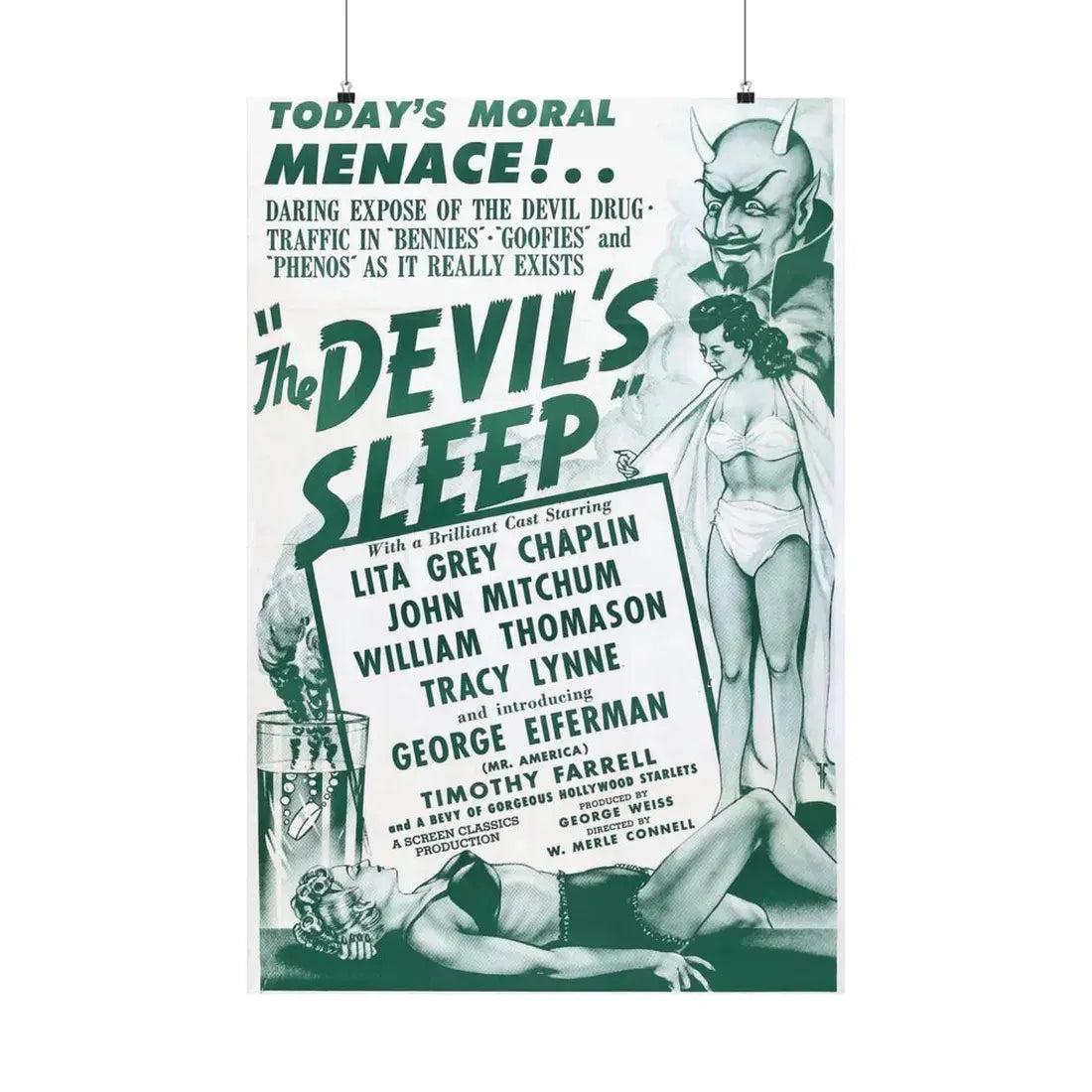 THE DEVIL'S SLEEP 1949 - Paper Movie Poster 24″ x 36″ Matte - The Sticker Space