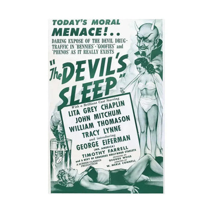 THE DEVIL'S SLEEP 1949 - Paper Movie Poster - The Sticker Space