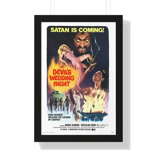 THE DEVIL'S WEDDING NIGHT 1973 - Framed Movie Poster 16″ x 24″ Black - The Sticker Space