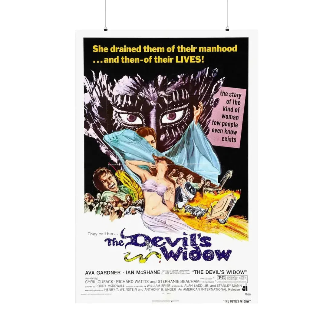 THE DEVIL'S WIDOW 1970 - Paper Movie Poster 36" x 54" Matte - The Sticker Space