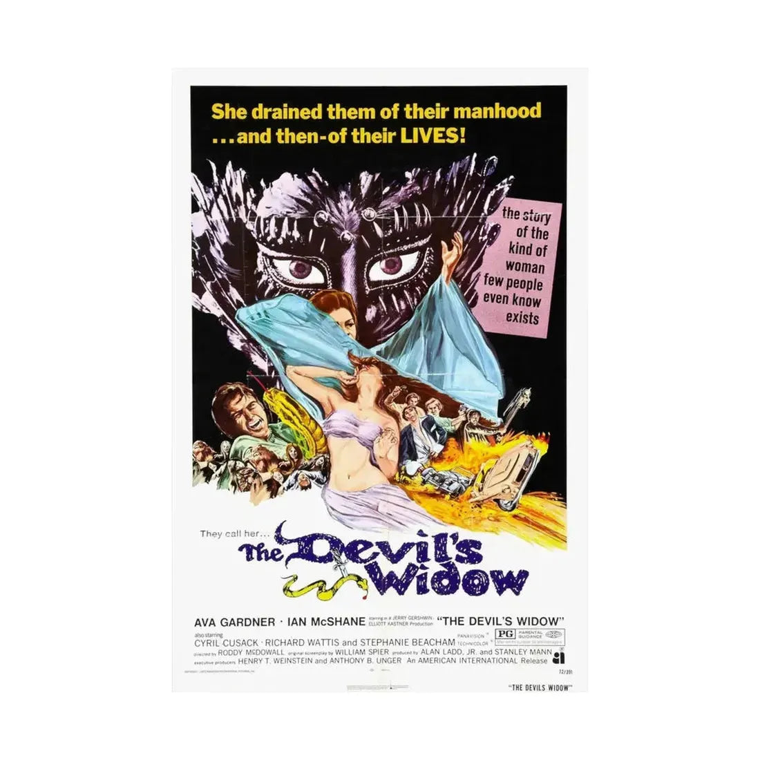 THE DEVIL'S WIDOW 1970 - Paper Movie Poster - The Sticker Space